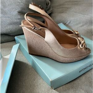 Antonio Melani Racquelle Gold Wedge